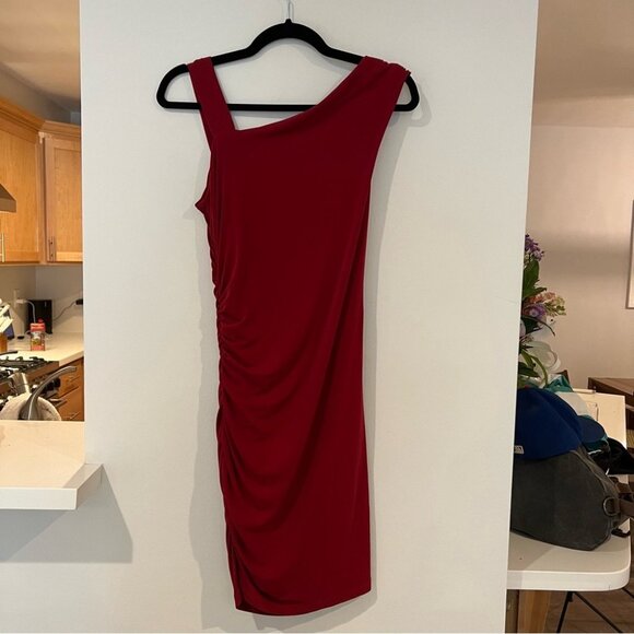 Graham & Spencer Red Ruched Bodycon Dress Size Medium - Picture 4 of 7